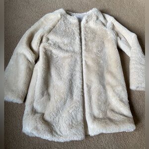 Popsugar faux fur ivory coat